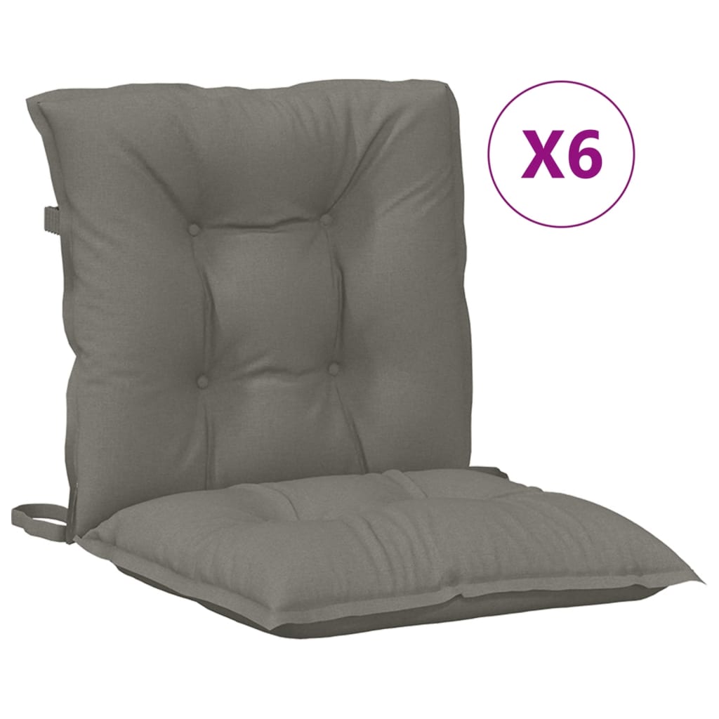 vidaXL Coussins de chaise longue 6 pcs Gris foncé 100x50x7 cm Tissu