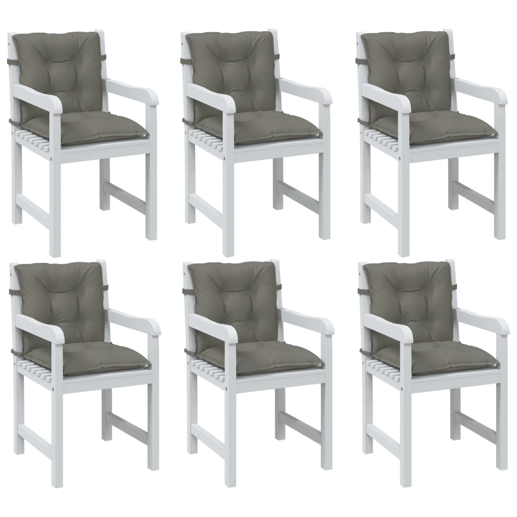 vidaXL Coussins de chaise longue 6 pcs Gris foncé 100x50x7 cm Tissu