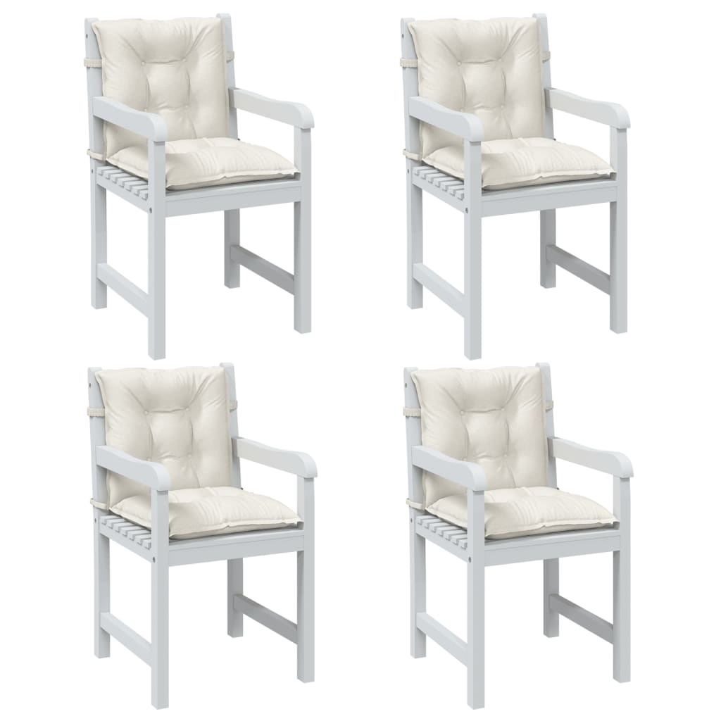 vidaXL Niedriglehner-Auflagen 4 Stk. Melange Creme 100x50x7 cm Stoff
