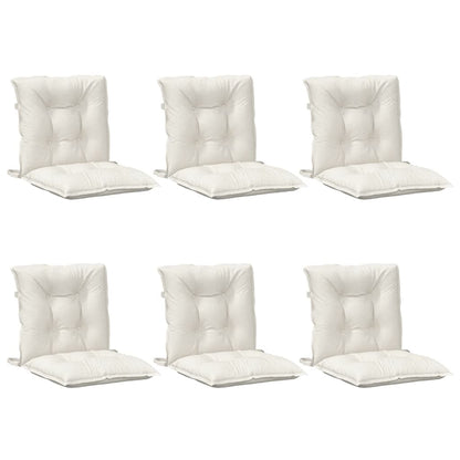 vidaXL Coussins pour chaises à dossier bas 6 pcs Crème chiné 100x50x7 cm Tissu