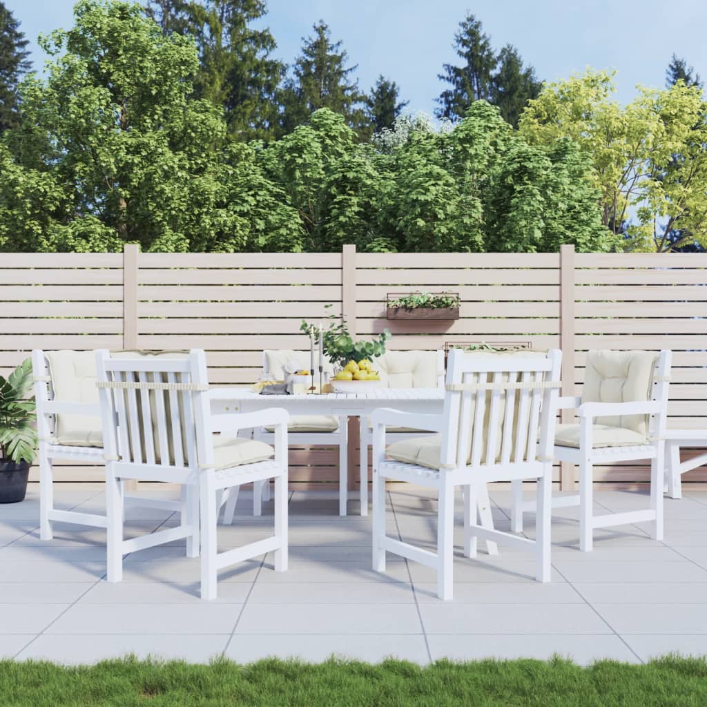 vidaXL Coussins pour chaises à dossier bas 6 pcs Crème chiné 100x50x7 cm Tissu