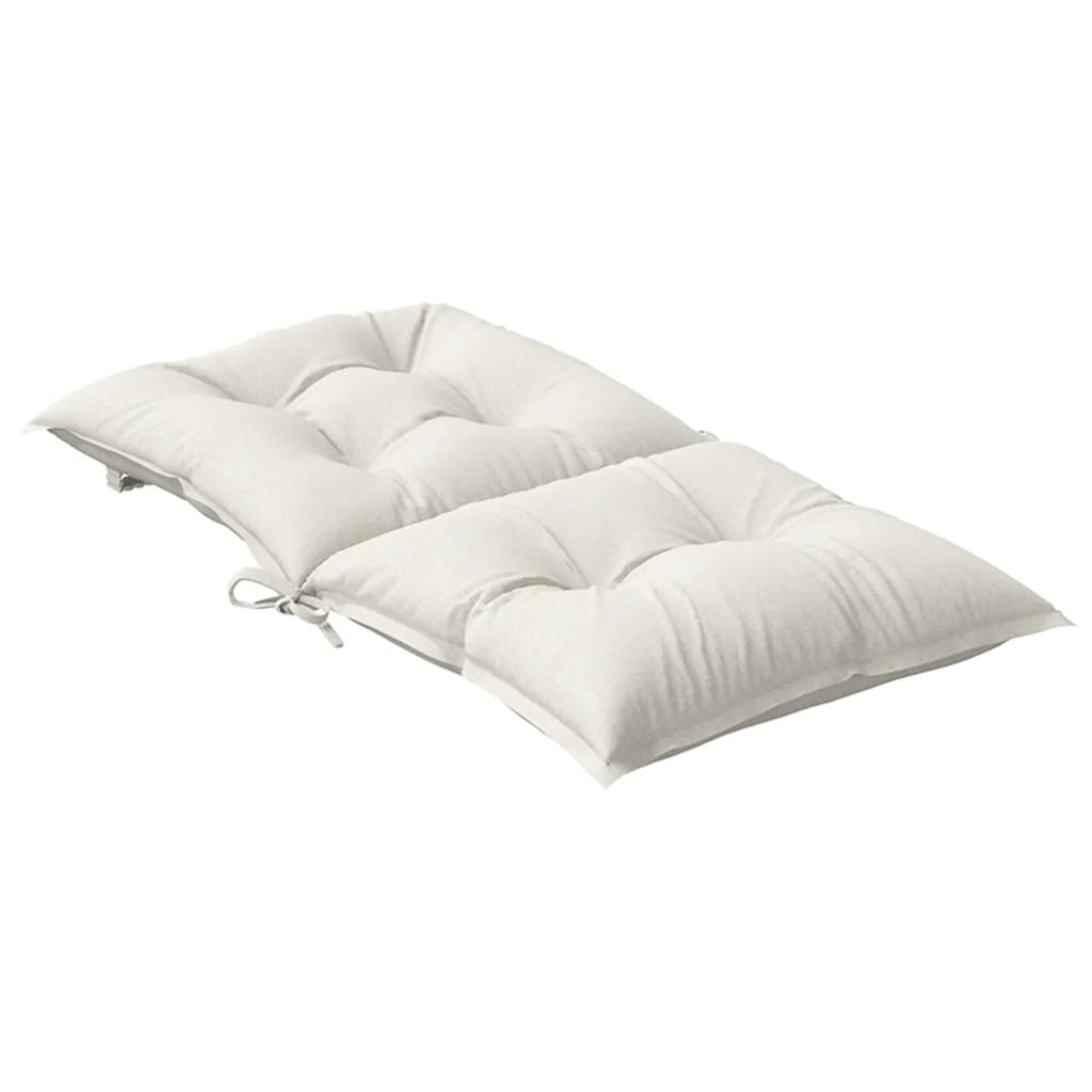 vidaXL Coussins pour chaises à dossier bas 6 pcs Crème chiné 100x50x7 cm Tissu