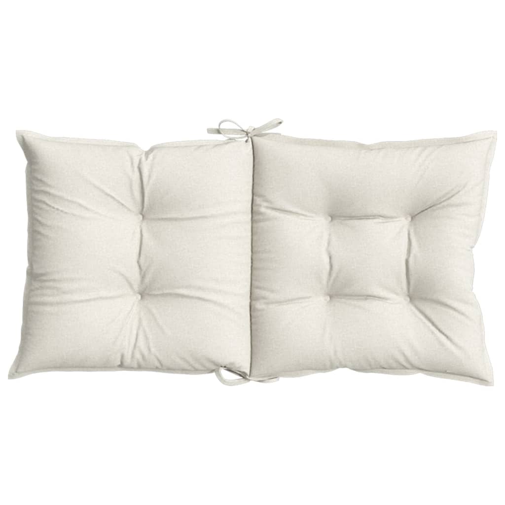 vidaXL Coussins pour chaises à dossier bas 6 pcs Crème chiné 100x50x7 cm Tissu