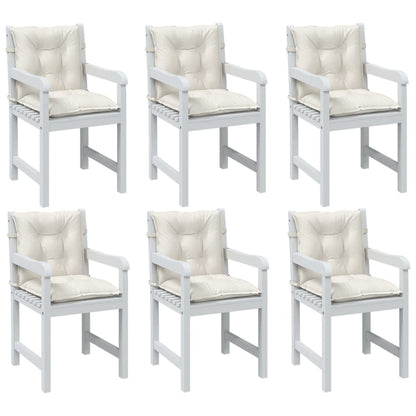 vidaXL Coussins pour chaises à dossier bas 6 pcs Crème chiné 100x50x7 cm Tissu