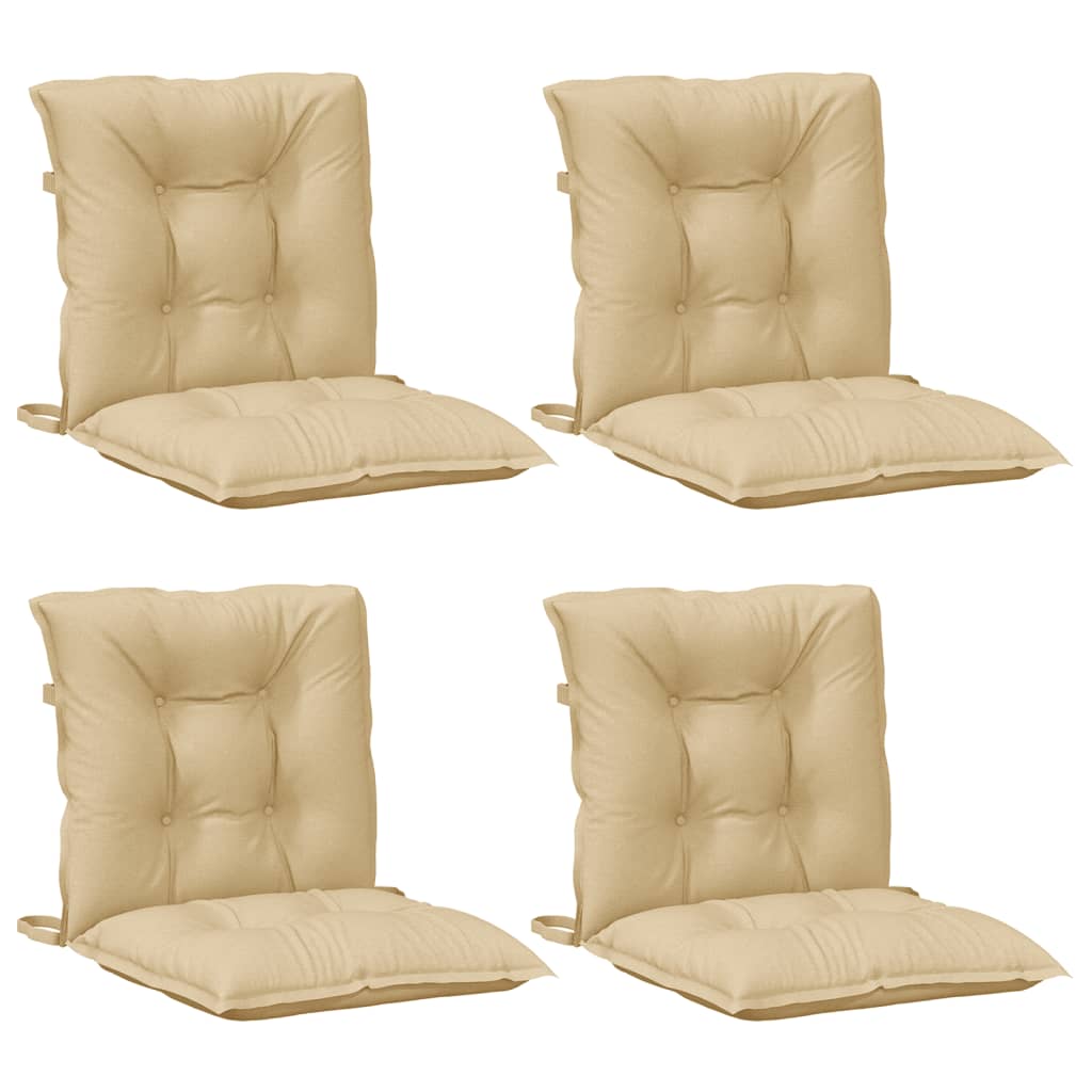 vidaXL Coussins pour chaises basses 4 pcs Mélange Beige 100x50x7 cm Tissu