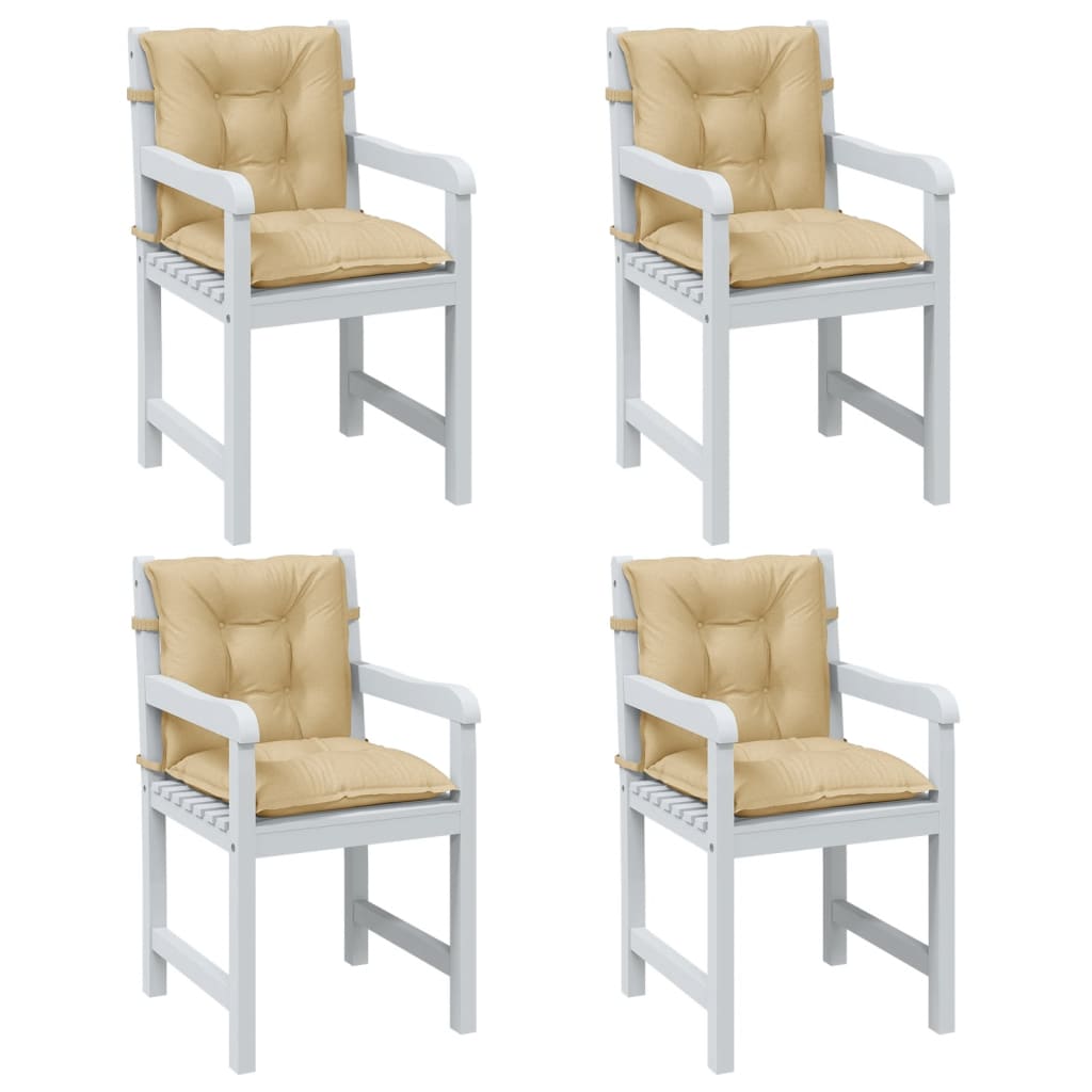 vidaXL Coussins pour chaises basses 4 pcs Mélange Beige 100x50x7 cm Tissu