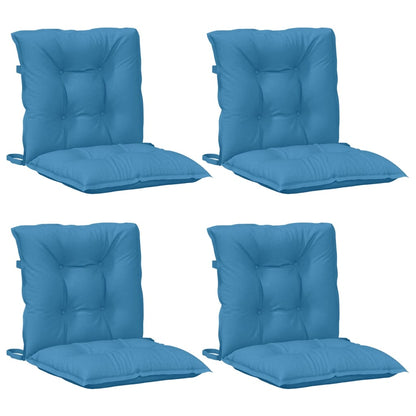 vidaXL Coussins de chaise longue dossier bas 4 pcs Bleu mélangé 100x50x7 cm Tissu