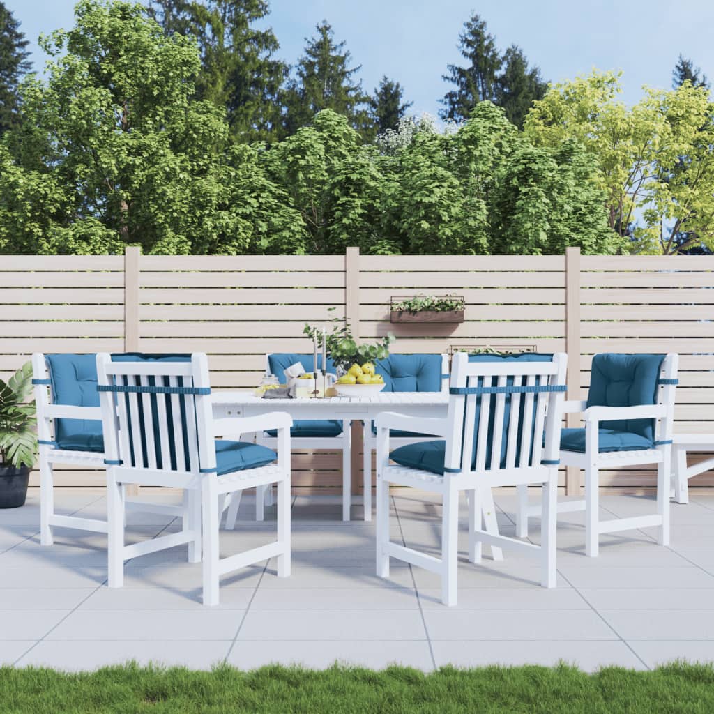 vidaXL Coussins de chaise longue 6 pcs Bleu chiné 100x50x7 cm Tissu