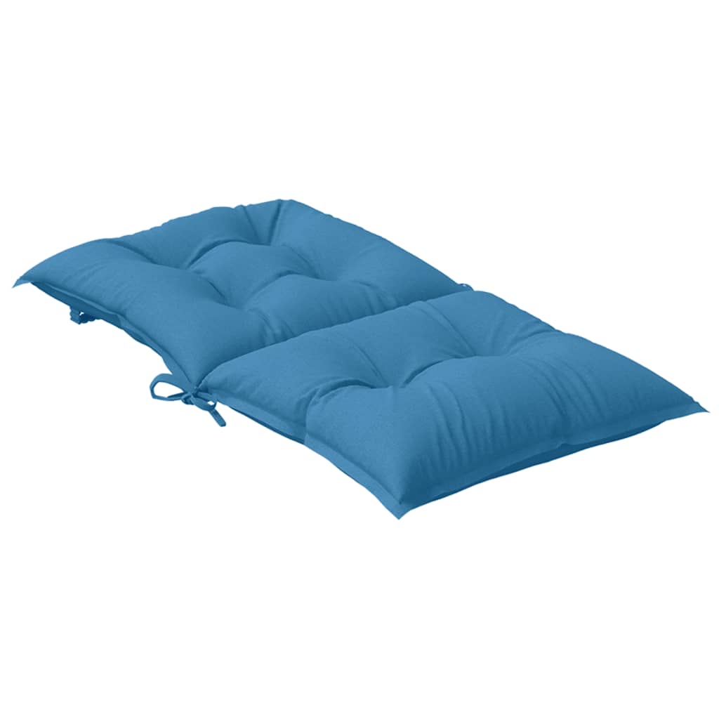 vidaXL Coussins de chaise longue 6 pcs Bleu chiné 100x50x7 cm Tissu