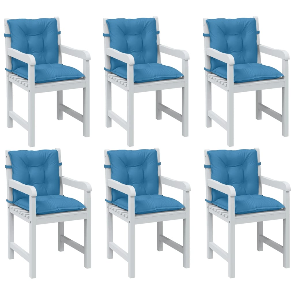 vidaXL Coussins de chaise longue 6 pcs Bleu chiné 100x50x7 cm Tissu