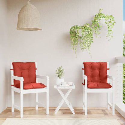 vidaXL Coussins de dossier bas 2 pcs Rouge chiné 100x50x7 cm Tissu