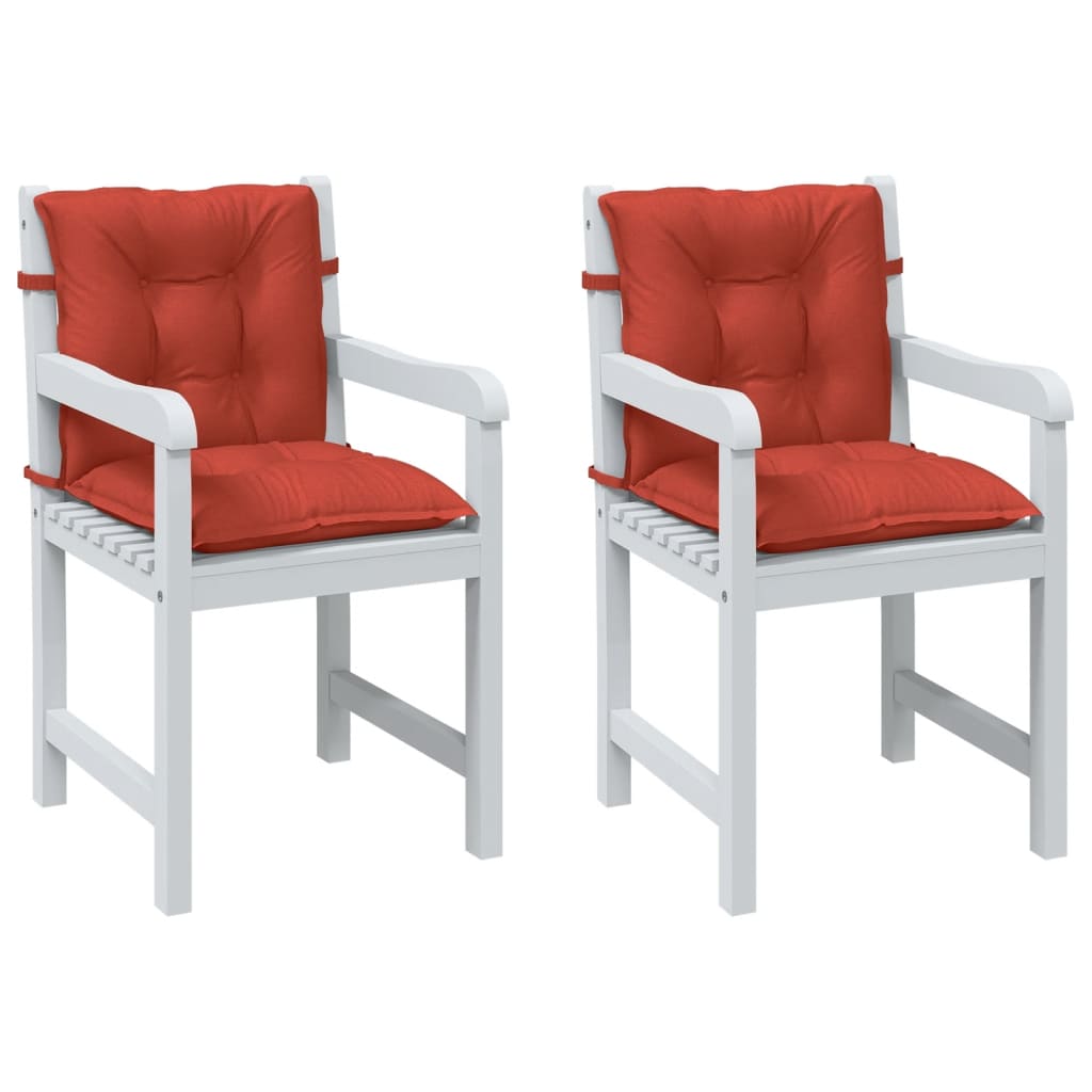 vidaXL Coussins de dossier bas 2 pcs Rouge chiné 100x50x7 cm Tissu