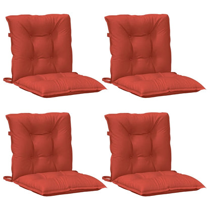 vidaXL Coussins de chaise basse 4 pcs Rouge chiné 100x50x7 cm Tissu