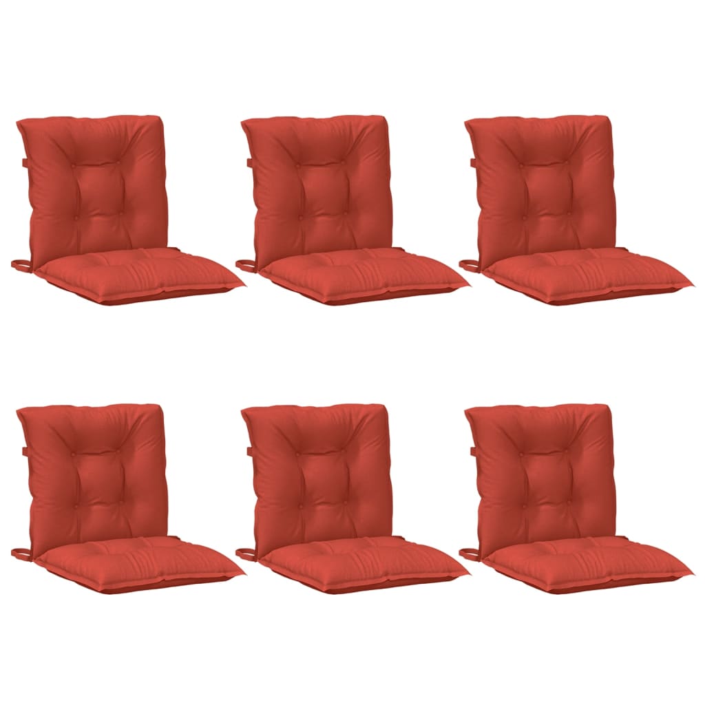 vidaXL Coussins de chaises basses 6 pcs Rouge mélangé 100x50x7 cm Tissu