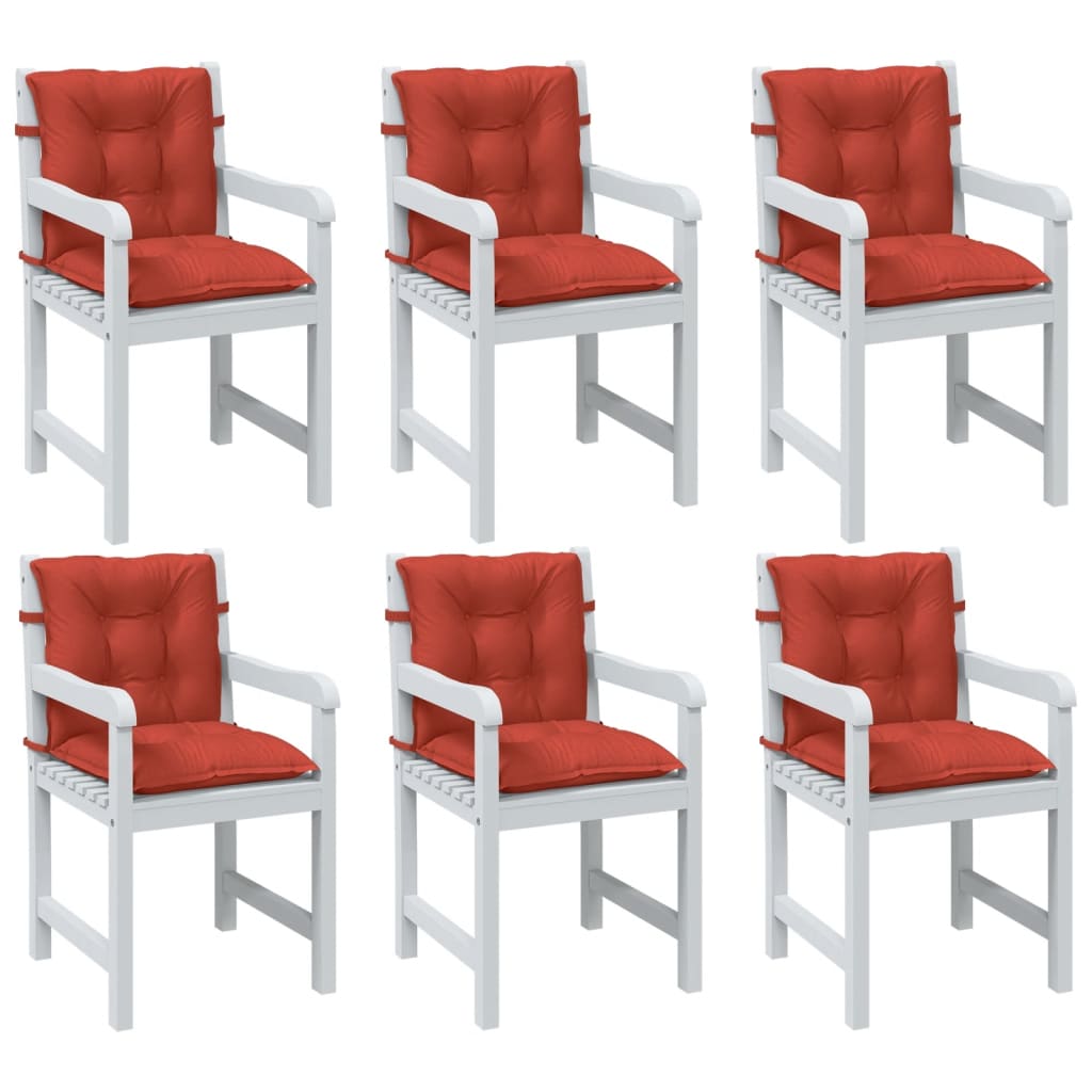 vidaXL Coussins de chaises basses 6 pcs Rouge mélangé 100x50x7 cm Tissu