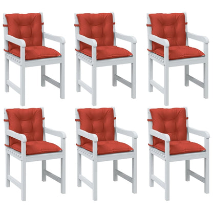 vidaXL Coussins de chaises basses 6 pcs Rouge mélangé 100x50x7 cm Tissu