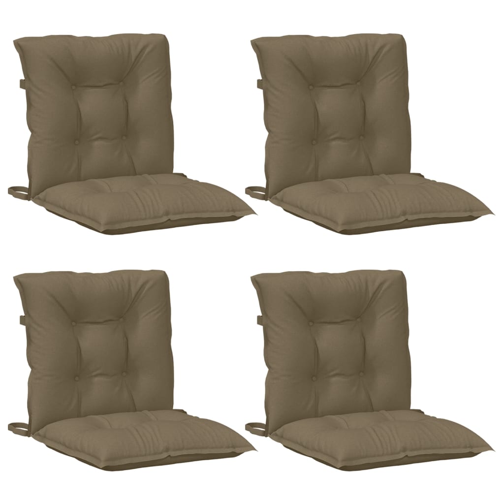 vidaXL Coussins pour chaises à dossier bas 4 pcs Tissu mélangé Taupe 100x50x7 cm