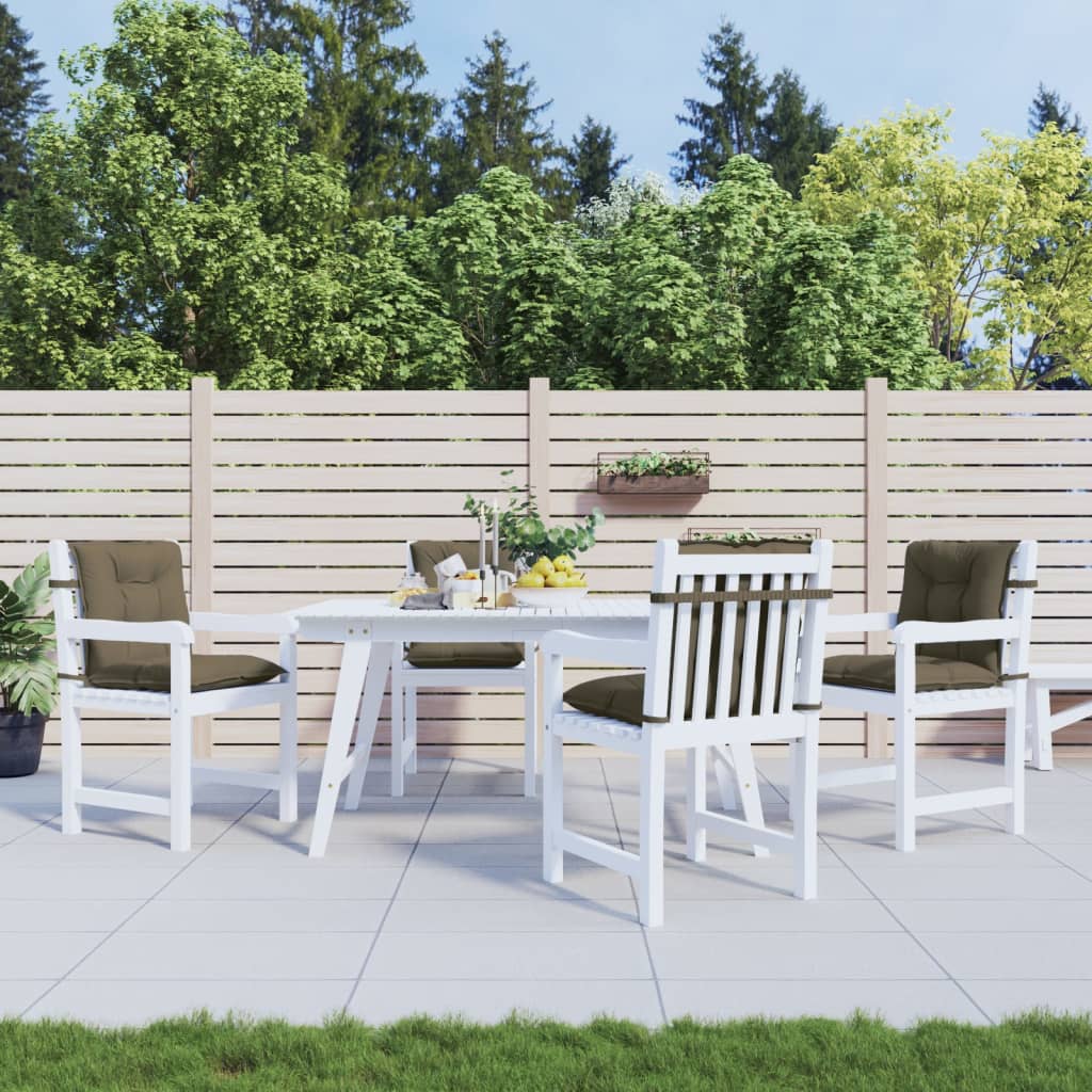 vidaXL Coussins pour chaises à dossier bas 4 pcs Tissu mélangé Taupe 100x50x7 cm