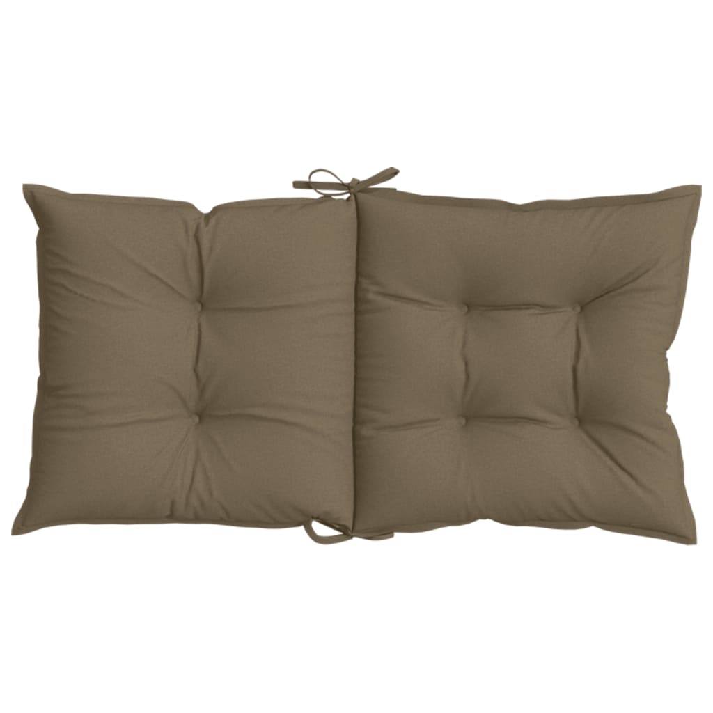vidaXL Coussins pour chaises à dossier bas 4 pcs Tissu mélangé Taupe 100x50x7 cm