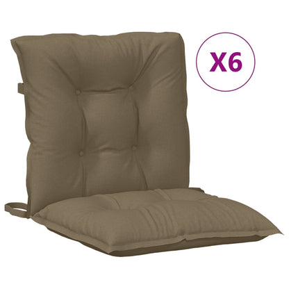 vidaXL Coussins de chaise longue 6 pcs Tissu méli-mélo taupe 100x50x7 cm