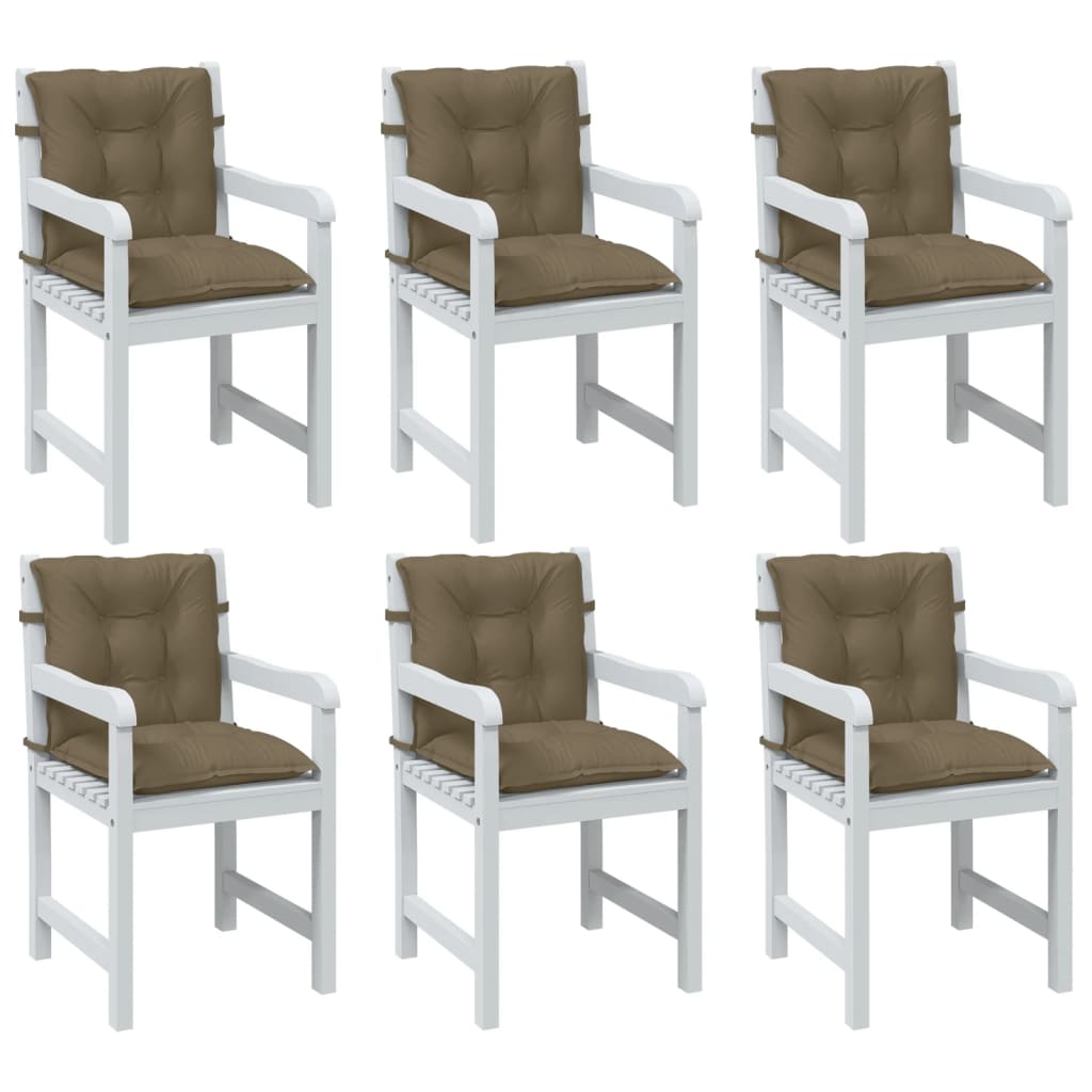 vidaXL Coussins de chaise longue 6 pcs Tissu méli-mélo taupe 100x50x7 cm