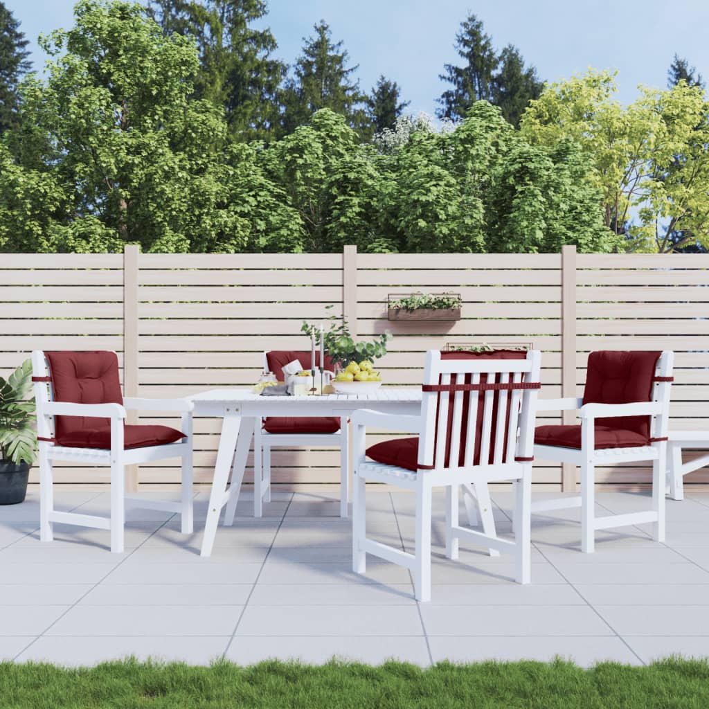 vidaXL Coussins de dossier bas 4 pcs Rouge bordeaux chiné 100x50x7 cm Tissu