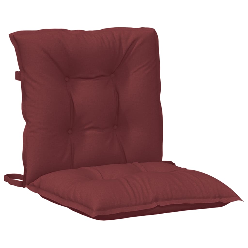 vidaXL Coussins de dossier bas 4 pcs Rouge bordeaux chiné 100x50x7 cm Tissu