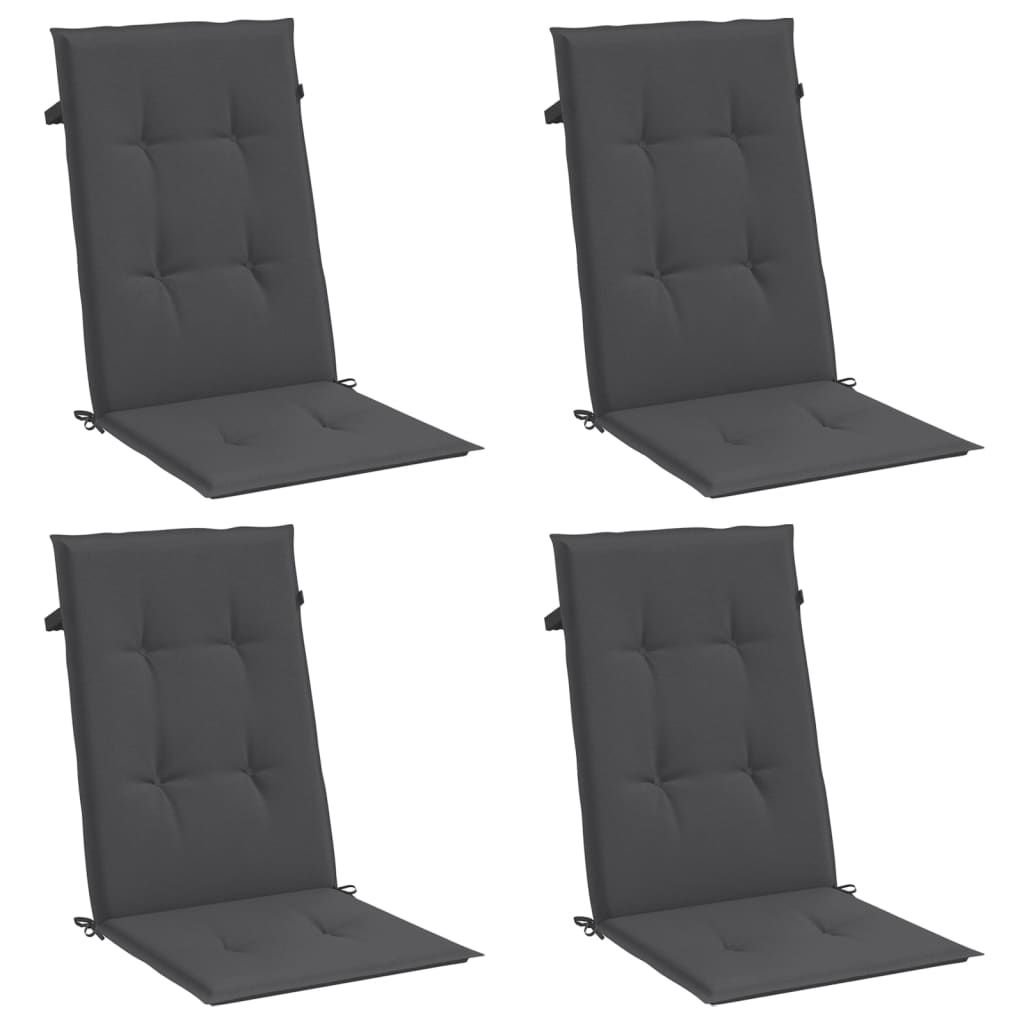 vidaXL Coussins pour chaises à dossier haut 4 pcs Mélange anthracite 120x50x4 cm Tissu