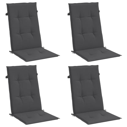 vidaXL Coussins pour chaises à dossier haut 4 pcs Mélange anthracite 120x50x4 cm Tissu