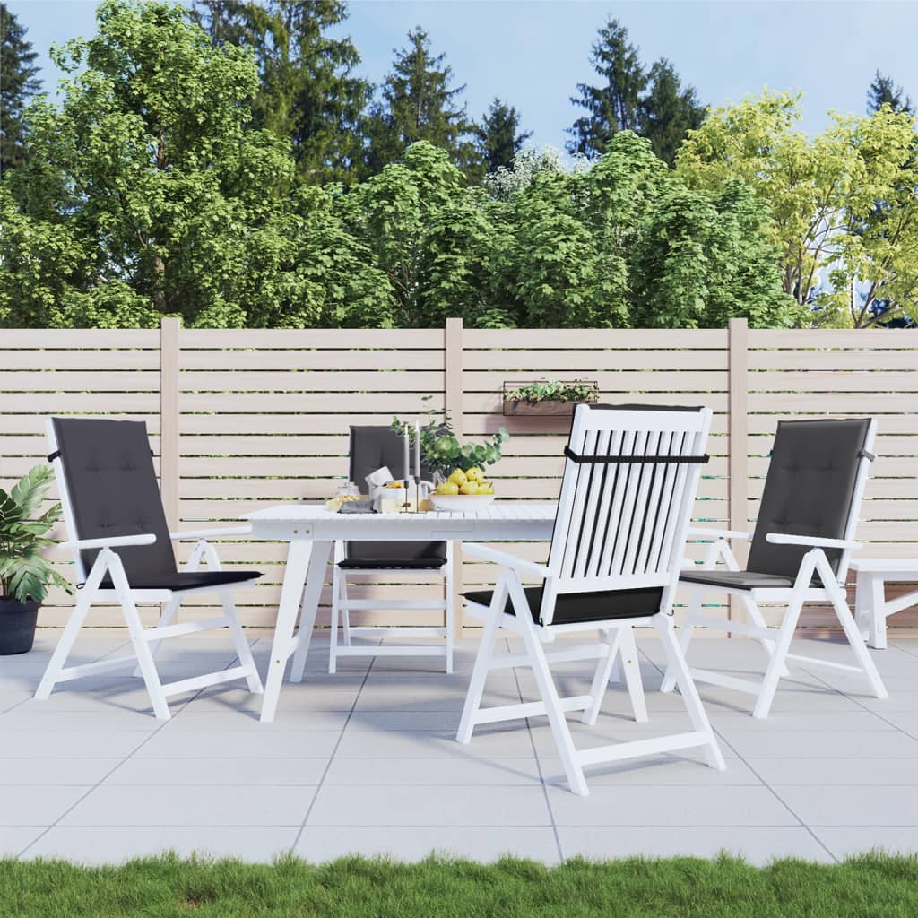 vidaXL Coussins pour chaises à dossier haut 4 pcs Mélange anthracite 120x50x4 cm Tissu