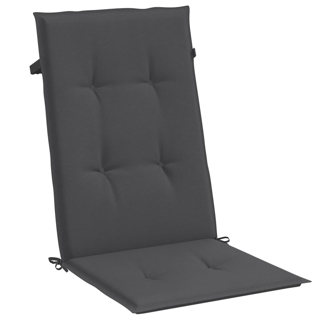 vidaXL Coussins pour chaises à dossier haut 4 pcs Mélange anthracite 120x50x4 cm Tissu