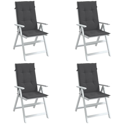 vidaXL Coussins pour chaises à dossier haut 4 pcs Mélange anthracite 120x50x4 cm Tissu