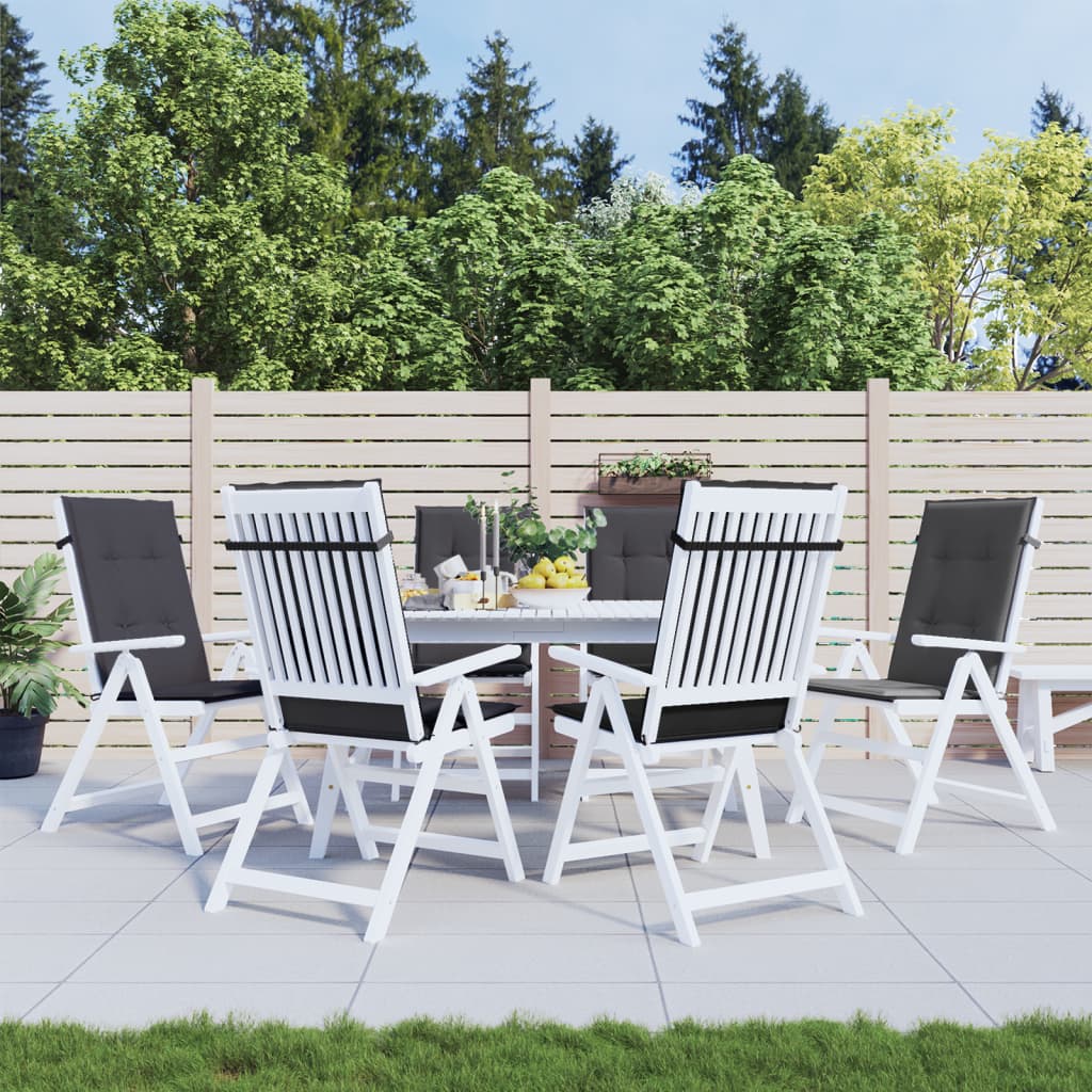 vidaXL Coussins de dossier haut 6 pcs Mélange anthracite 120x50x4 cm Tissu