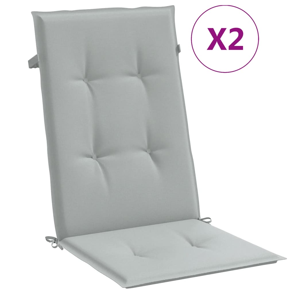 vidaXL Coussins pour chaises à dossier haut 2 pcs Gris clair chiné 120x50x4 cm Tissu