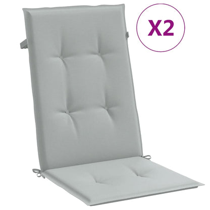 vidaXL Coussins pour chaises à dossier haut 2 pcs Gris clair chiné 120x50x4 cm Tissu
