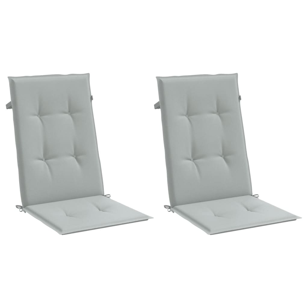 vidaXL Coussins pour chaises à dossier haut 2 pcs Gris clair chiné 120x50x4 cm Tissu