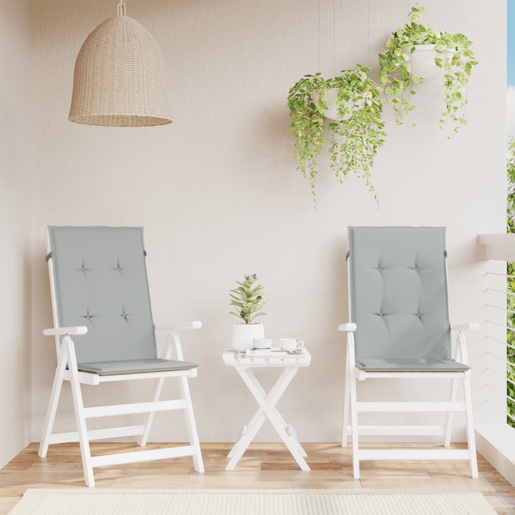 vidaXL Coussins pour chaises à dossier haut 2 pcs Gris clair chiné 120x50x4 cm Tissu