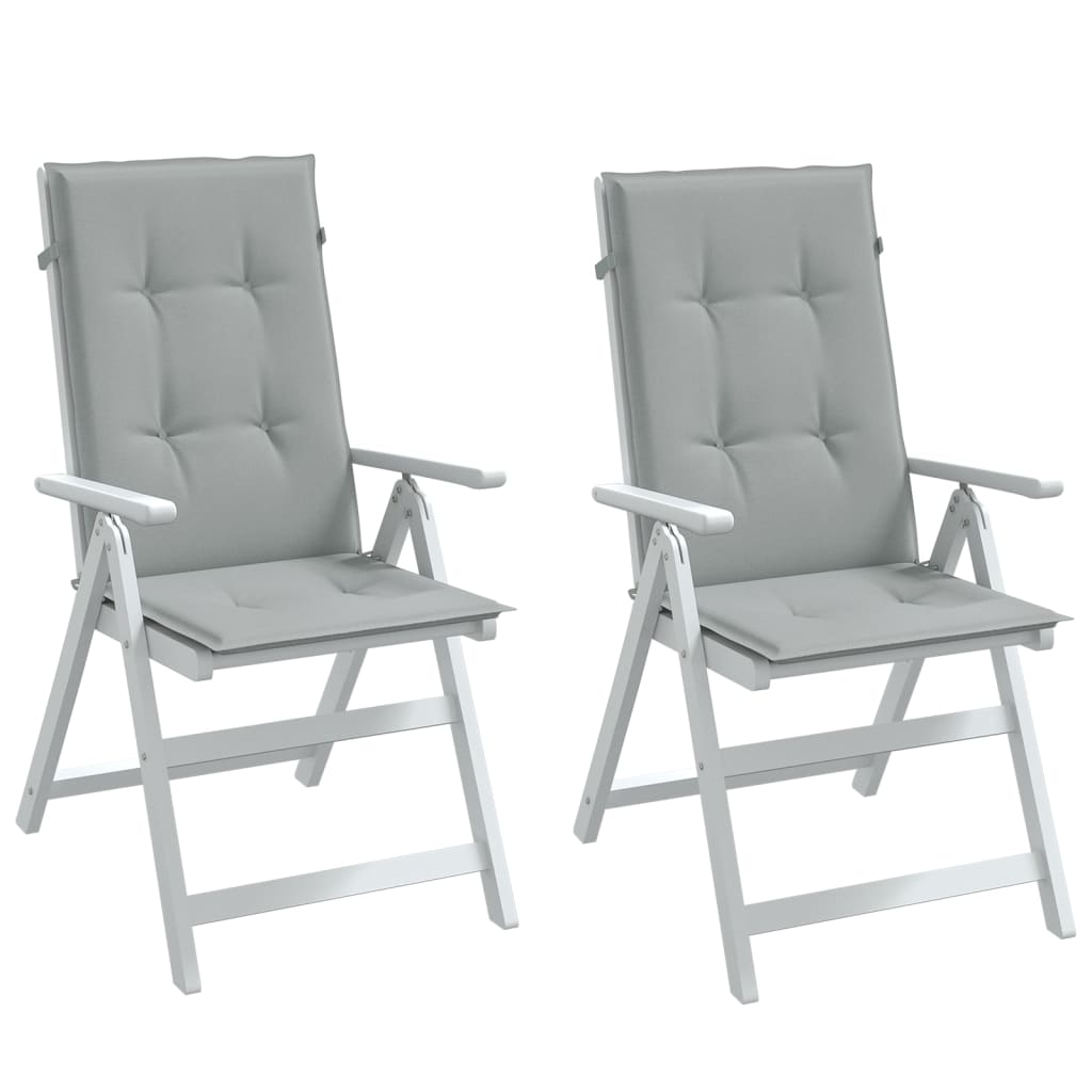 vidaXL Coussins pour chaises à dossier haut 2 pcs Gris clair chiné 120x50x4 cm Tissu