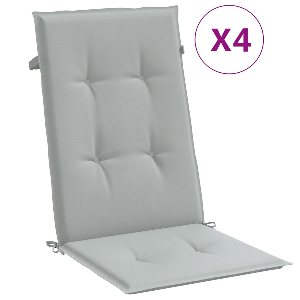 vidaXL Coussins de dossier haut 4 pcs Mélange Gris clair 120x50x4 cm Tissu