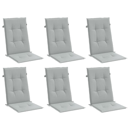 vidaXL Coussins de dossier haut 6 pcs Mélange Gris clair 120x50x4 cm Tissu