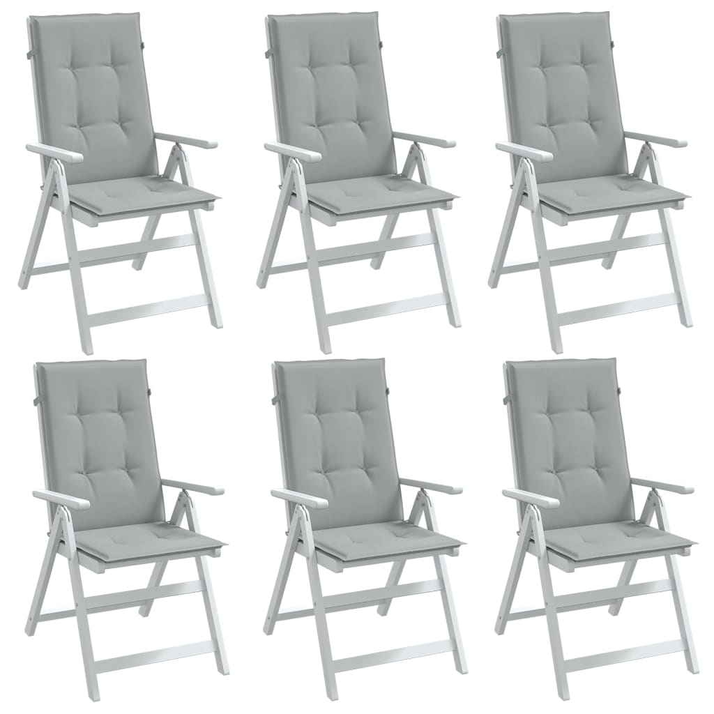 vidaXL Coussins de dossier haut 6 pcs Mélange Gris clair 120x50x4 cm Tissu