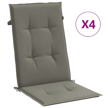 vidaXL Coussins pour chaises à dossier haut 4 pcs Mélange gris foncé 120x50x4 cm Tissu