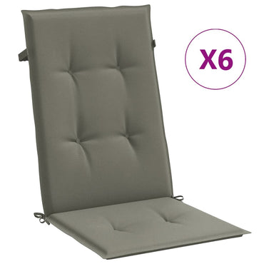 vidaXL Coussins de dossier haut 6 pcs. Mélange gris foncé 120x50x4 cm Tissu