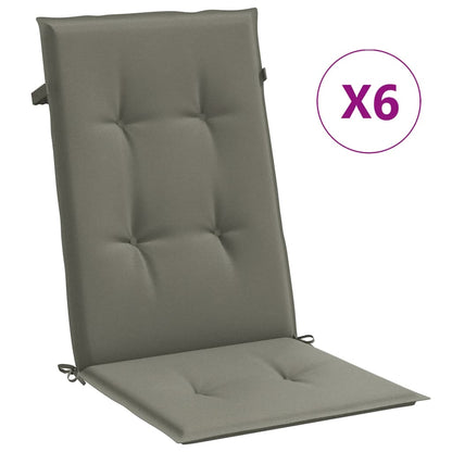 vidaXL Coussins de dossier haut 6 pcs. Mélange gris foncé 120x50x4 cm Tissu
