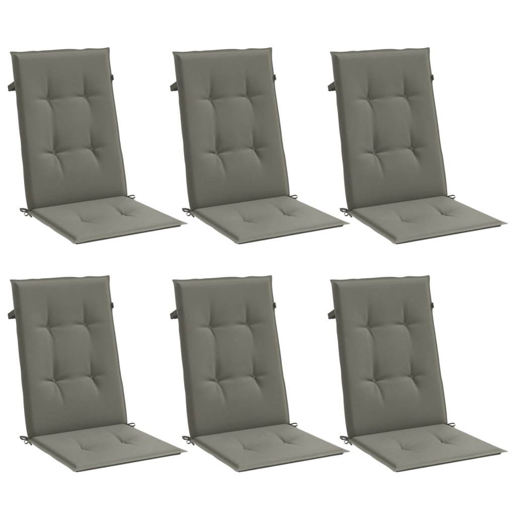 vidaXL Coussins de dossier haut 6 pcs. Mélange gris foncé 120x50x4 cm Tissu