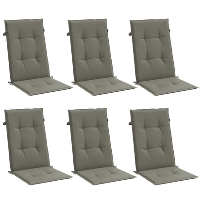 vidaXL Coussins de dossier haut 6 pcs. Mélange gris foncé 120x50x4 cm Tissu