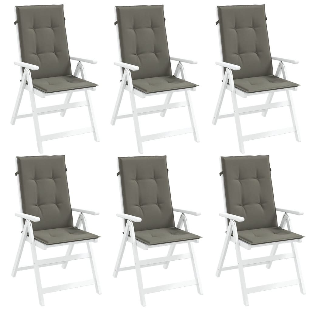 vidaXL Coussins de dossier haut 6 pcs. Mélange gris foncé 120x50x4 cm Tissu