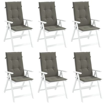 vidaXL Coussins de dossier haut 6 pcs. Mélange gris foncé 120x50x4 cm Tissu