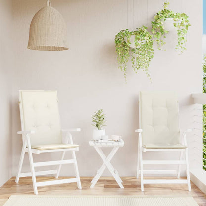 vidaXL Hochlehner-Auflagen 2 Stk. Melange Creme 120x50x4 cm Stoff