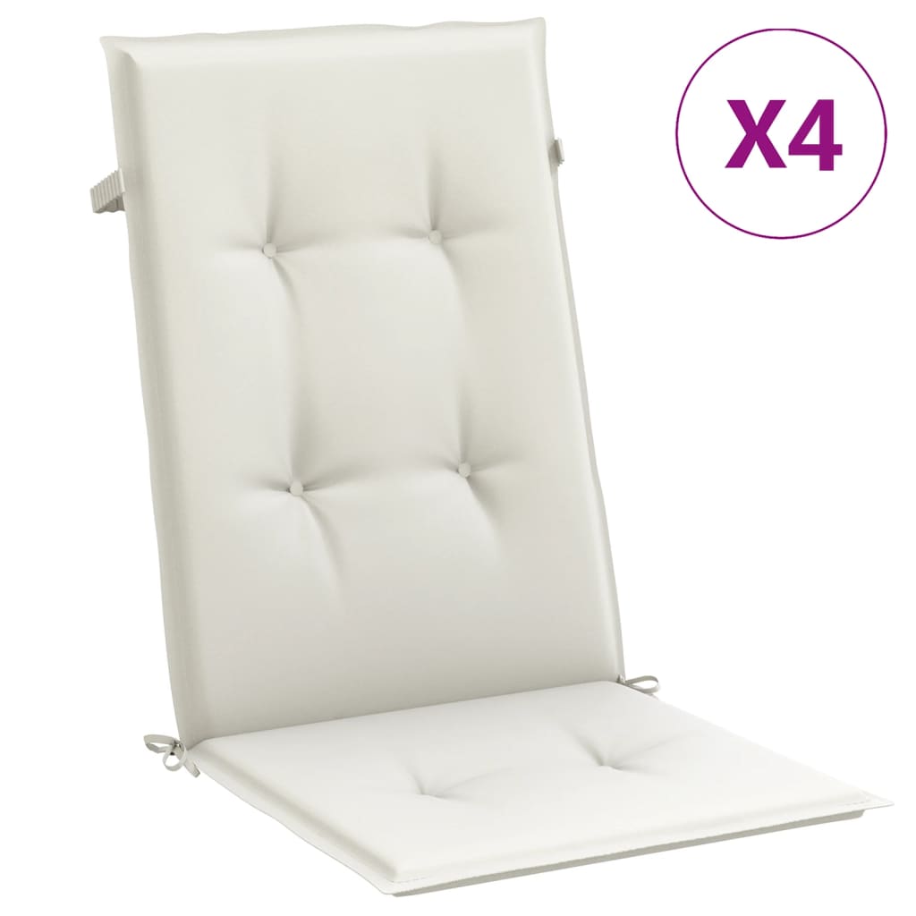 Coussins de chaise haute vidaXL 4 pcs Crème chiné 120x50x4 cm Tissu
